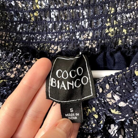 Coco Blanco frilled sheer lined lightweight floral long sleeved blouse - Picture 4 of 6